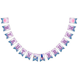 Schönheit Brunch|Purple|Blue u. weißer Wimpelkette