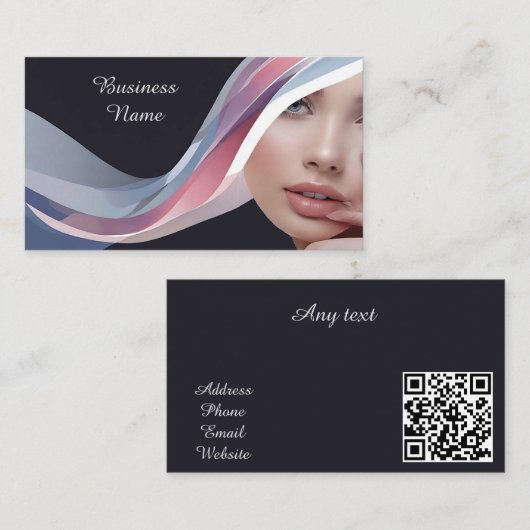 Schönheit Custom QR-Code professionell Visitenkarte (Vorne/Hinten)