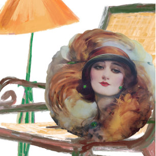 Schönheit der grünen Augen Vintage Rundes Kissen