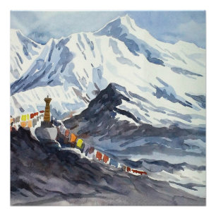 Schönheit der Himalaya-Gebirgslandschaft Poster