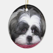 Schönheit der Hund Shih Tzu Keramikornament (Links)