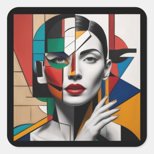 Schönheit der Kunst Quadratischer Aufkleber (Vorderseite)