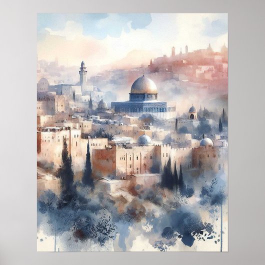 Schönheit der Malerei in Jerusalem, Wasserfarbe Ch Poster (Vorne)