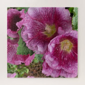 Schönheit der rosa Hollyhock Puzzle (Horizontal)