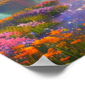 Schönheit des Alten Flusses und farbenfrohe Flora Poster (Ecke)