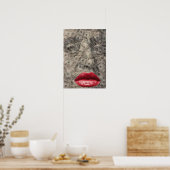 Schönheit des Geldes Funny Dollar mit roten Lippen Poster (Küche)