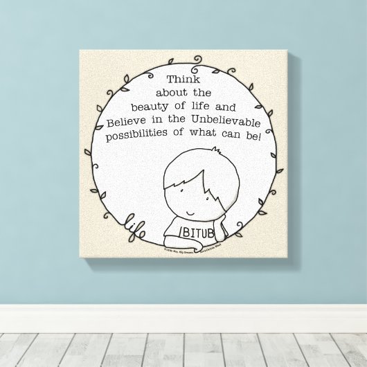 Schönheit des Lebens Leinwanddruck (Insitu (Holzboden))