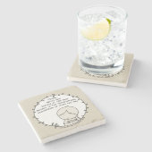 Schönheit des Lebens Steinuntersetzer (Seitenansicht)