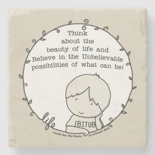 Schönheit des Lebens Steinuntersetzer (Vorderseite)