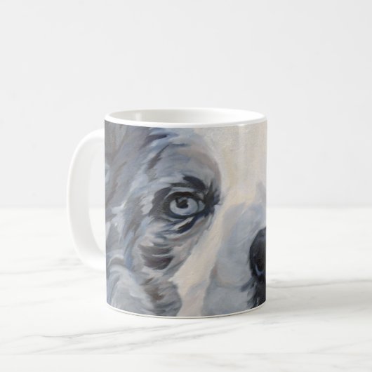 Schönheit die blaue Merle Kaffeetasse (Vorderseite Links)