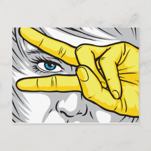 Schönheit durch Gesichter, Hände und Augen erfasse Postkarte