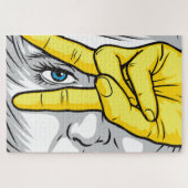 Schönheit durch Gesichter, Hände und Augen erfasse Puzzle (Horizontal)