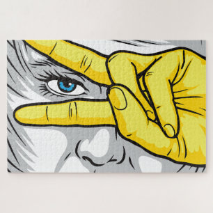 Schönheit durch Gesichter, Hände und Augen erfasse Puzzle