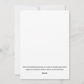 Schönheit einer Wüstenlandschaft Feiertagskarte (Rückseite)