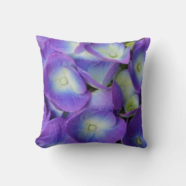 Schönheit eines blauen Hydrangeas Kissen (Vorderseite)