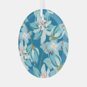 Schönheit eines Retro-Blumenmotivs in schöner Deko Ornament Aus Glas (Vorderseite links)