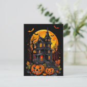 Schönheit eines Spooky Mansion, Halloween Postkarte (Stehend Vorderseite)