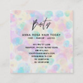 *~* SCHÖNHEIT Farbige Pastell Rainbow Moderne Abst Quadratische Visitenkarte (Rückseite)