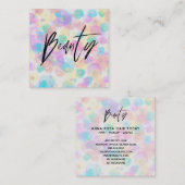 *~* SCHÖNHEIT Farbige Pastell Rainbow Moderne Abst Quadratische Visitenkarte (Vorne/Hinten)