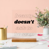 Schönheit Frage kein akryllisches Zeichen Acrylschild (Hochzeit)