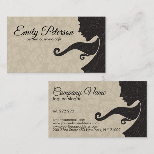 Schönheit/Gestaltung der Kosmetologie/Beige- und D Visitenkarte (Vorne/Hinten)