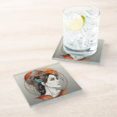 Schönheit Glasuntersetzer (Schrägansicht)