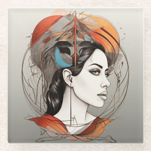 Schönheit Glasuntersetzer (Vorderseite)