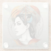 Schönheit Glasuntersetzer (Rückseite)