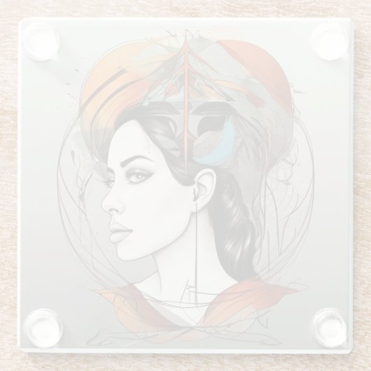 Schönheit Glasuntersetzer (Rückseite)