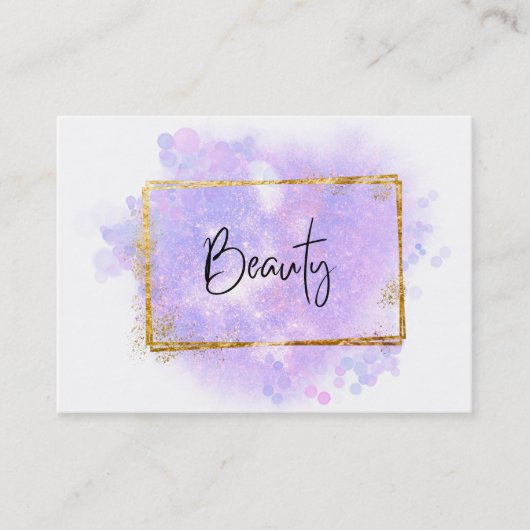 *~* SCHÖNHEIT - Glitzer Gold Frame Lavendel Glow Visitenkarte (Vorderseite)