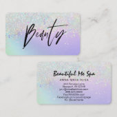 *~* SCHÖNHEIT .  Hologram Holograph Rainbow Glitze Visitenkarte (Vorne/Hinten)