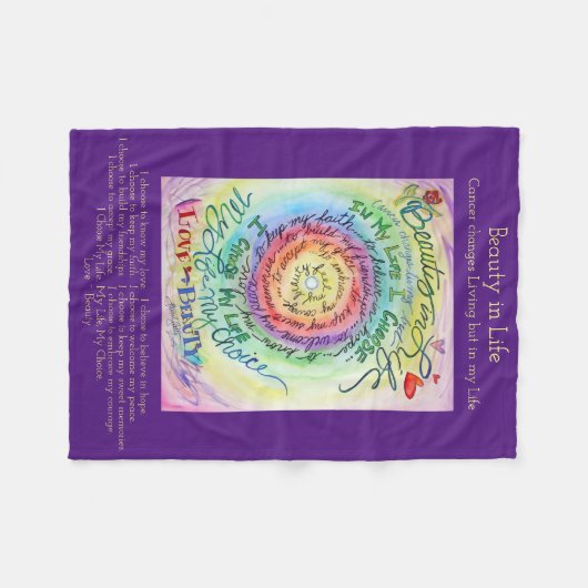 Schönheit im Leben Krebs Gedicht Chemo Fleece Blan (Vorderseite (Horizontal))