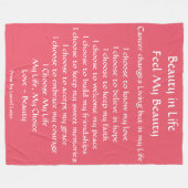 Schönheit im Leben Krebs Gedicht Fleece Chemo Blan (Vorderseite (Horizontal))