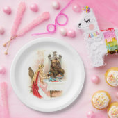 Schönheit im Rosa und im Tier Pappteller (Party)