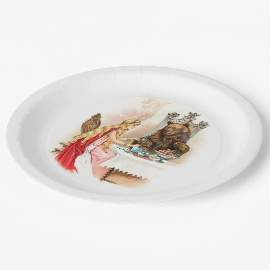 Schönheit im Rosa und im Tier Pappteller (Schrägansicht)