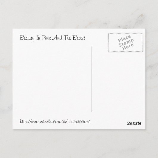 Schönheit im Rosa und im Tier Postkarte (Rückseite)
