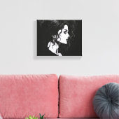 Schönheit im schwarzen Hintergrund Leinwanddruck (Insitu (Wohnzimmer))