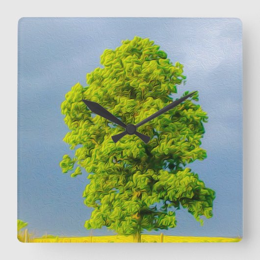 Schönheit im Sturm Quadratische Wanduhr (Vorderseite)