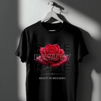 Schönheit im Werden Vintage Rote Rose Floral T-Shirt