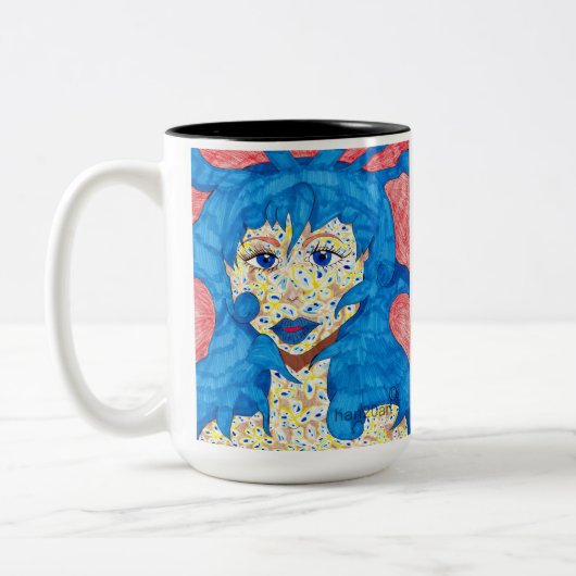 Schönheit in blauer Tasse (Links)