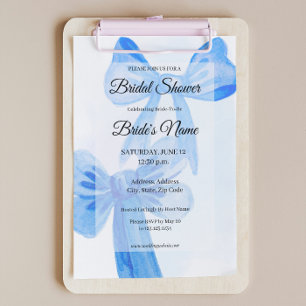 Schönheit in Blue Bright Bow Bridal Dusche Einladu Einladung