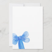 Schönheit in Blue Bright Bow Bridal Dusche Einladu Einladung (Rückseite)