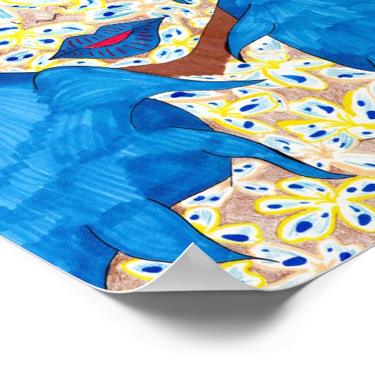 Schönheit in Blue Poster (Ecke)