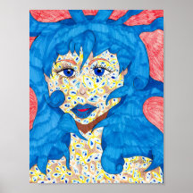 Schönheit in Blue Poster