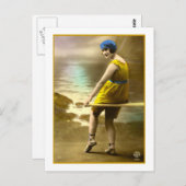 Schönheit in Gelb und Blau Postkarte (Vorne/Hinten)