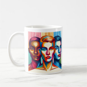 Schönheit in Gleichheit 3 Gesichter Kaffeetasse