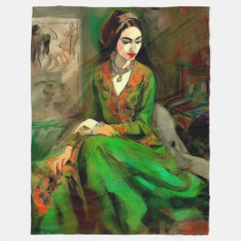 Schönheit in Grün Fleecedecke