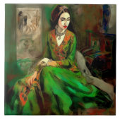 Schönheit in Grün Fliese (Vorderseite)