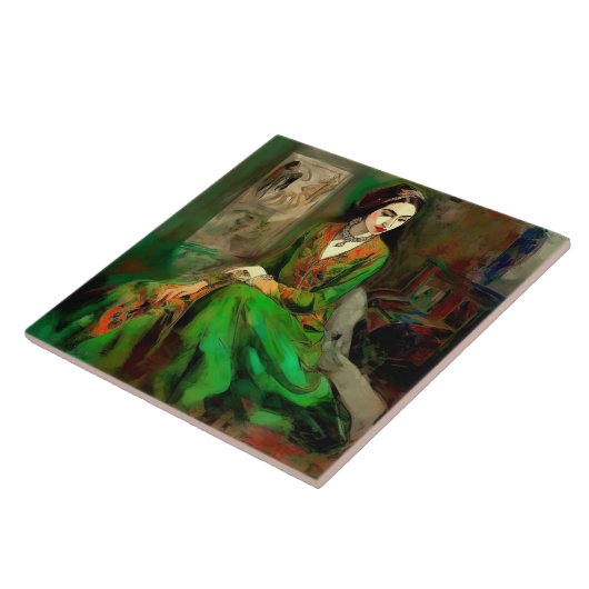 Schönheit in Grün Fliese (Seite)