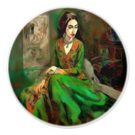 Schönheit in Grün Keramikknauf